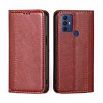 For TCL 30 SE/306/305 & Sharp Aquos V6 Grid Texture Magnetic Flip Leather Phone Case(Red)