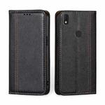For Alcatel Axel / Lumos Grid Texture Magnetic Flip Leather Phone Case(Black)