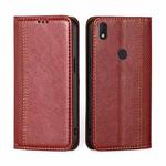 For Alcatel Axel / Lumos Grid Texture Magnetic Flip Leather Phone Case(Red)