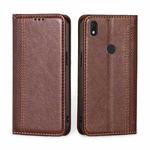 For Alcatel Axel / Lumos Grid Texture Magnetic Flip Leather Phone Case(Brown)