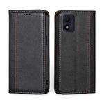 For Alcatel 1B 2022 Grid Texture Magnetic Flip Leather Phone Case(Black)