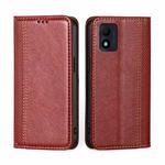 For Alcatel 1B 2022 Grid Texture Magnetic Flip Leather Phone Case(Red)