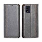 For Alcatel 1B 2022 Grid Texture Magnetic Flip Leather Phone Case(Grey)