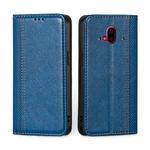 For Fujitsu Arrows F-52B Grid Texture Magnetic Flip Leather Phone Case(Blue)