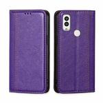 For Kyocera Android One S9 Grid Texture Magnetic Flip Leather Phone Case(Purple)