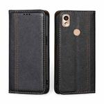 For Kyocera KY-51B Grid Texture Magnetic Flip Leather Phone Case(Black)