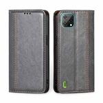 For Blackview A55 Grid Texture Magnetic Flip Leather Phone Case(Grey)