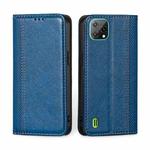 For Blackview A55 Grid Texture Magnetic Flip Leather Phone Case(Blue)