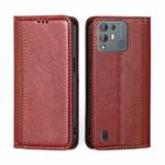 For Blackview A55 Pro Grid Texture Magnetic Flip Leather Phone Case(Red)
