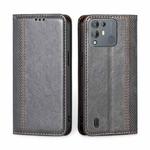 For Blackview A55 Pro Grid Texture Magnetic Flip Leather Phone Case(Grey)