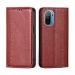 For Ulefone Note 13P Grid Texture Magnetic Flip Leather Phone Case(Red)