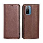 For Ulefone Note 13P Grid Texture Magnetic Flip Leather Phone Case(Brown)