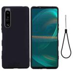 For Sony Xperia 1 IV Pure Color Liquid Silicone Shockproof Phone Case(Black)