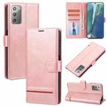 For Samsung Galaxy Note20 Classic Wallet Flip Leather Phone Case(Pink)