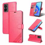 For OPPO A57 5G/Realme Q5i/Realme V23 AZNS Sheepskin Texture Flip Leather Phone Case(Red)