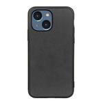 For iPhone 14 Accurate Hole Two-color Calf Texture Shockproof Phone Case (Black)