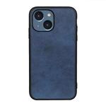 For iPhone 14 Accurate Hole Two-color Calf Texture Shockproof Phone Case (Blue)