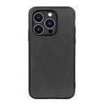 For iPhone 14 Pro Accurate Hole Two-color Calf Texture Shockproof Phone Case (Black)