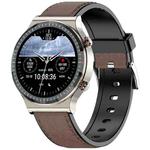 G08 1.3 inch TFT Screen Smart Watch, Support Medical-grade ECG Measurement/Women Menstrual Reminder, Style:Brown Leather Strap(Silver)