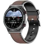 G08 1.3 inch TFT Screen Smart Watch, Support Medical-grade ECG Measurement/Women Menstrual Reminder, Style:Brown Leather Strap(Black)