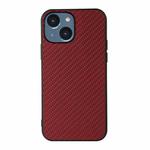 For iPhone 14 Carbon Fiber Texture Phone Case (Red)