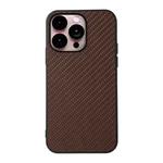 For iPhone 14 Pro Max Carbon Fiber Texture Phone Case (Brown)