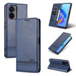 For OPPO A57 5G/Realme Q5i/Realme V23 AZNS Magnetic Calf Texture Flip Leather Phone Case(Dark Blue)