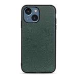 For iPhone 14 Litchi Texture Genuine Leather Phone Case (Green)