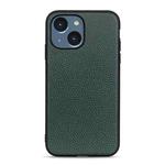 For iPhone 14 Plus  Litchi Texture Genuine Leather Phone Case (Green)