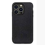 For iPhone 14 Pro Litchi Texture Genuine Leather Phone Case (Black)