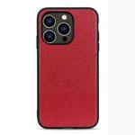 For iPhone 14 Pro Litchi Texture Genuine Leather Phone Case (Red)