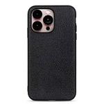 For iPhone 14 Pro Max Litchi Texture Genuine Leather Phone Case (Black)