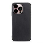 For iPhone 14 Pro Lambskin Texture Genuine Leather Phone Case (Black)