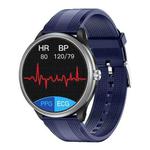 M3 1.28 inch TFT Color Screen Smart Watch, Support Bluetooth Calling/Body Temperature Monitoring, Style:Blue Silicone Strap(Silver)