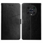 For Honor Magic4 Pro Y Stitching Horizontal Flip Leather Phone Case(Black)