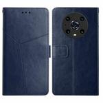 For Honor Magic4 Pro Y Stitching Horizontal Flip Leather Phone Case(Blue)