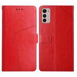 For Motorola Moto G42 Y Stitching Horizontal Flip Leather Phone Case(Red)