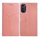 For Motorola Moto G52J 5G Y Stitching Horizontal Flip Leather Phone Case(Rose Gold)