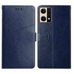 For OPPO Reno7 4G Y Stitching Horizontal Flip Leather Phone Case(Blue)