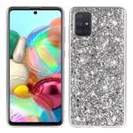 For Galaxy A71 Plating Glittery Powder Shockproof TPU Protective Case(Silver)