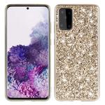 For Galaxy S20 Plating Glittery Powder Shockproof TPU Protective Case(Gold)