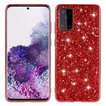 For Galaxy S20+ Plating Glittery Powder Shockproof TPU Protective Case(Red)