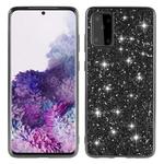 For Galaxy S20+ Plating Glittery Powder Shockproof TPU Protective Case(Black)