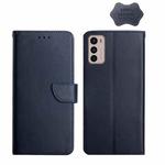 For Motorola Moto G42 Genuine Leather Fingerprint-proof Horizontal Flip Phone Case(Blue)