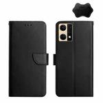 For OPPO Reno7 4G Genuine Leather Fingerprint-proof Horizontal Flip Phone Case(Black)