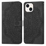 For iPhone 13 mini Mandala Embossed Flip Leather Phone Case (Black)