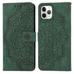 For iPhone 11 Pro Mandala Embossed Flip Leather Phone Case (Green)