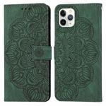 For iPhone 11 Pro Max Mandala Embossed Flip Leather Phone Case (Green)