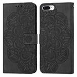 Mandala Embossed Flip Leather Phone Case For iPhone 7 Plus / 8 Plus(Black)