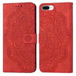 Mandala Embossed Flip Leather Phone Case For iPhone 7 Plus / 8 Plus(Red)